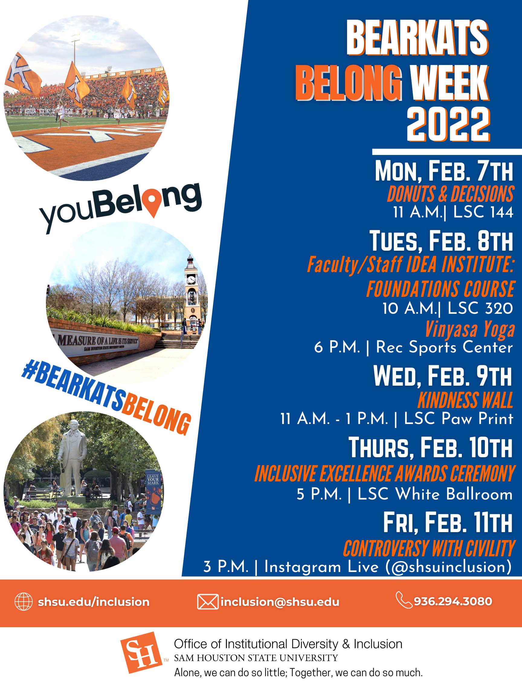 Bearkats Belong Week 2022 List of Events